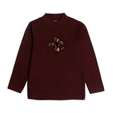 Girls Burgundy Mock Neck Top