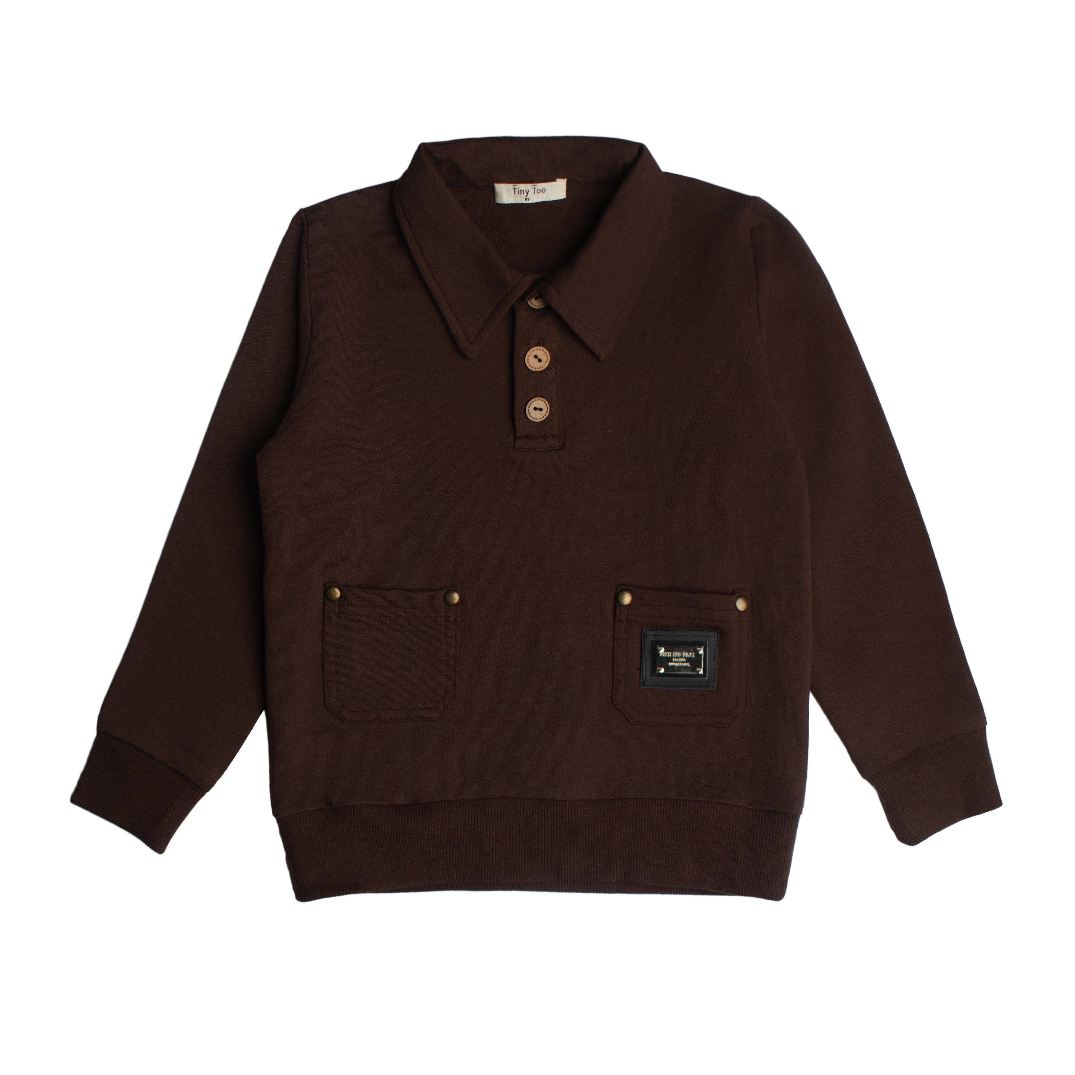 Boys Chino Pocket Polo Mocha